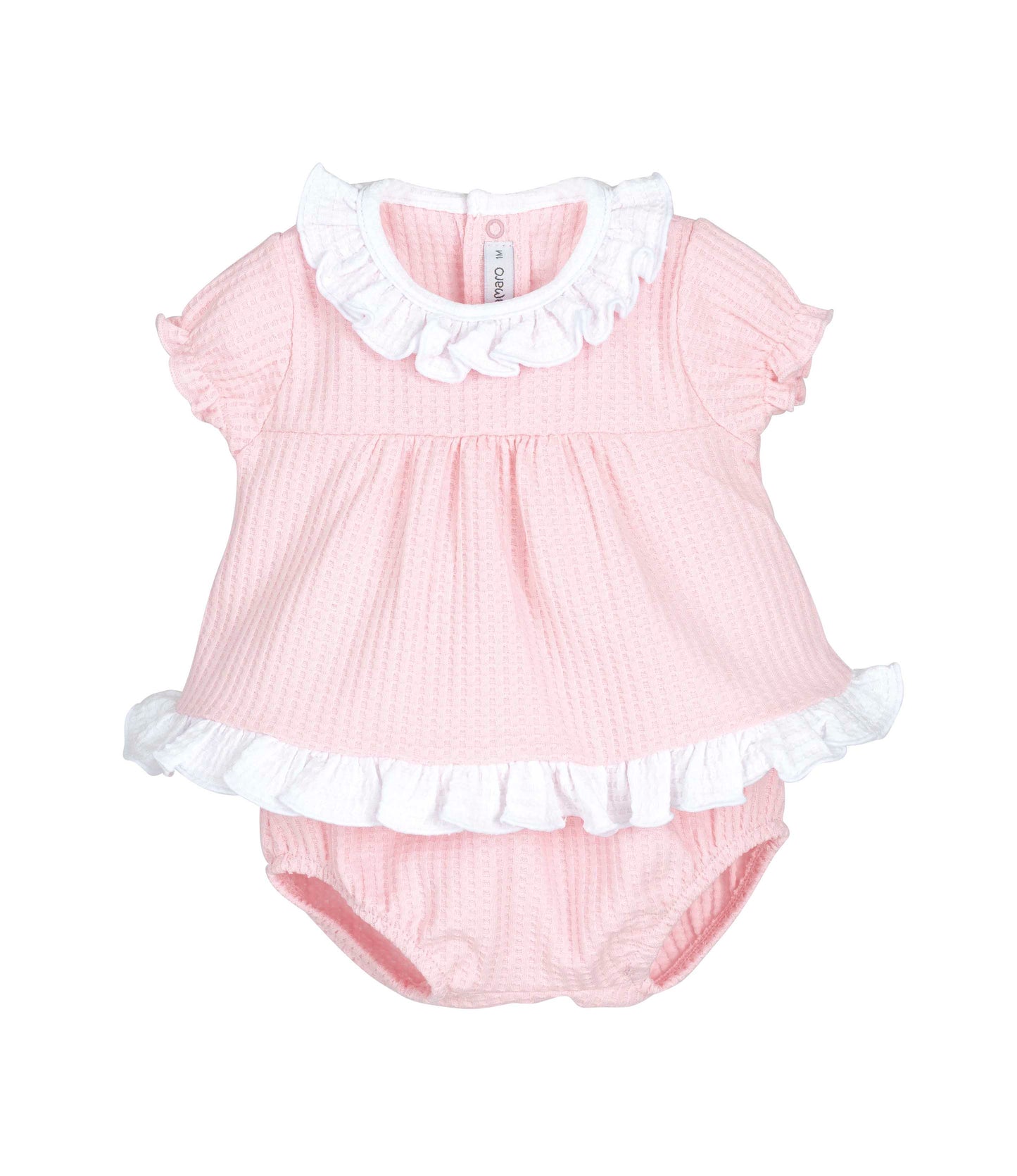 Conjunto Pololo Rodas bebé Calamaro 0-6 meses · Rosa, Mint y Arena · Primeras puestas