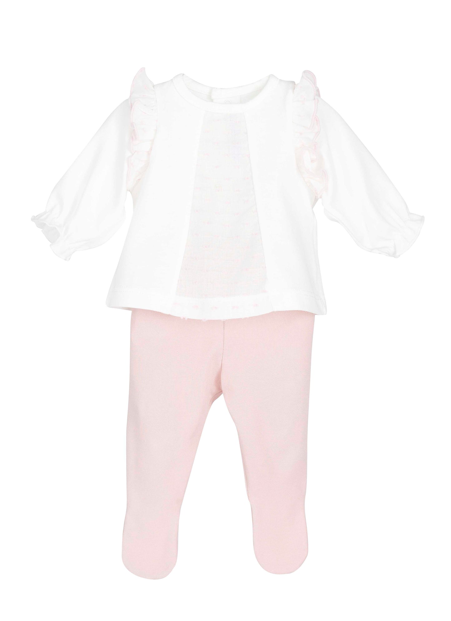 Conjunto Polaina Familia Goa bebé rosa Calamaro 00-6 meses · Dos piezas · Primeras puestas