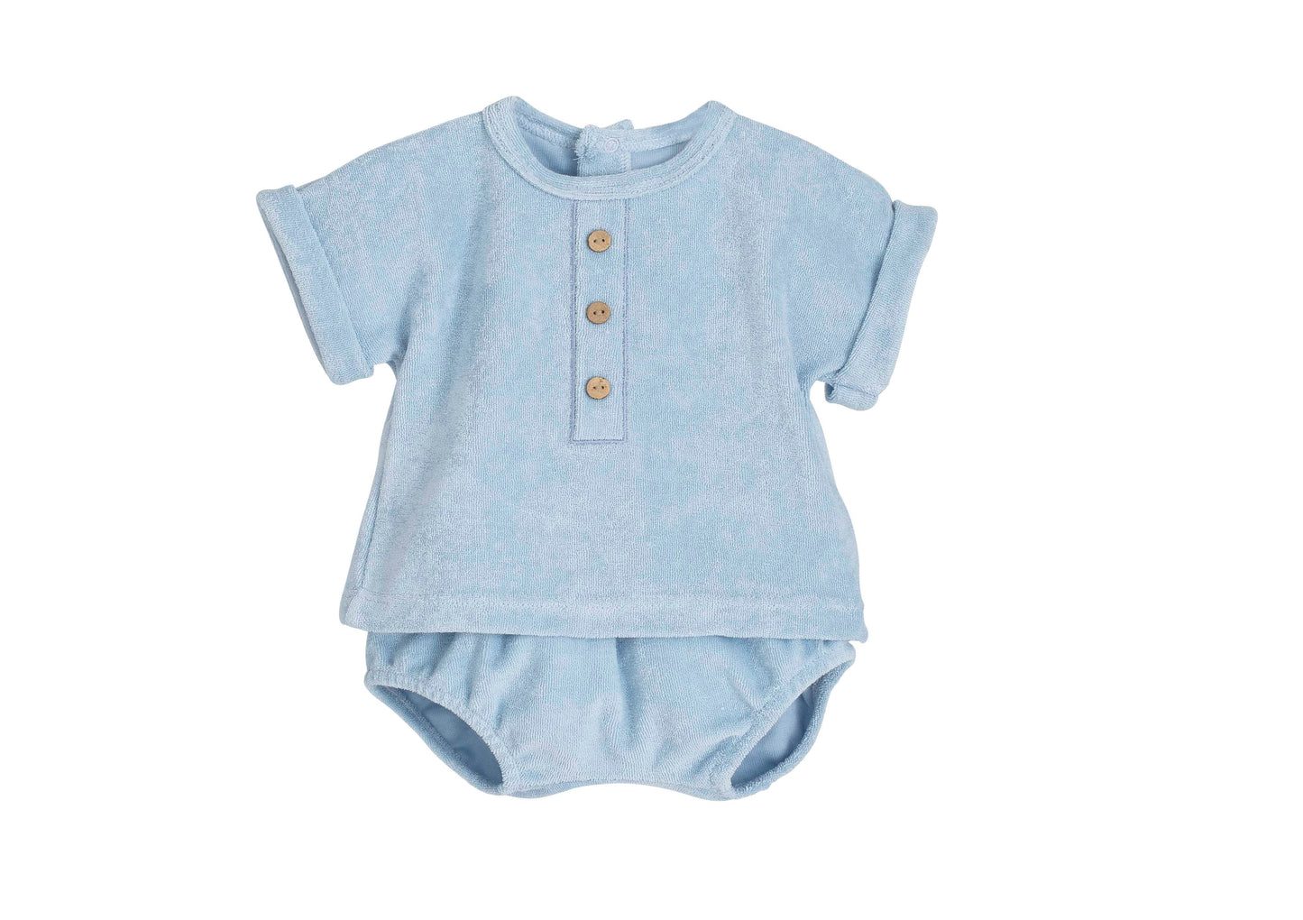 Conjunto pololo bebé HAMPI Calamaro azul cielo Verano 2026 de 0 a 36 meses