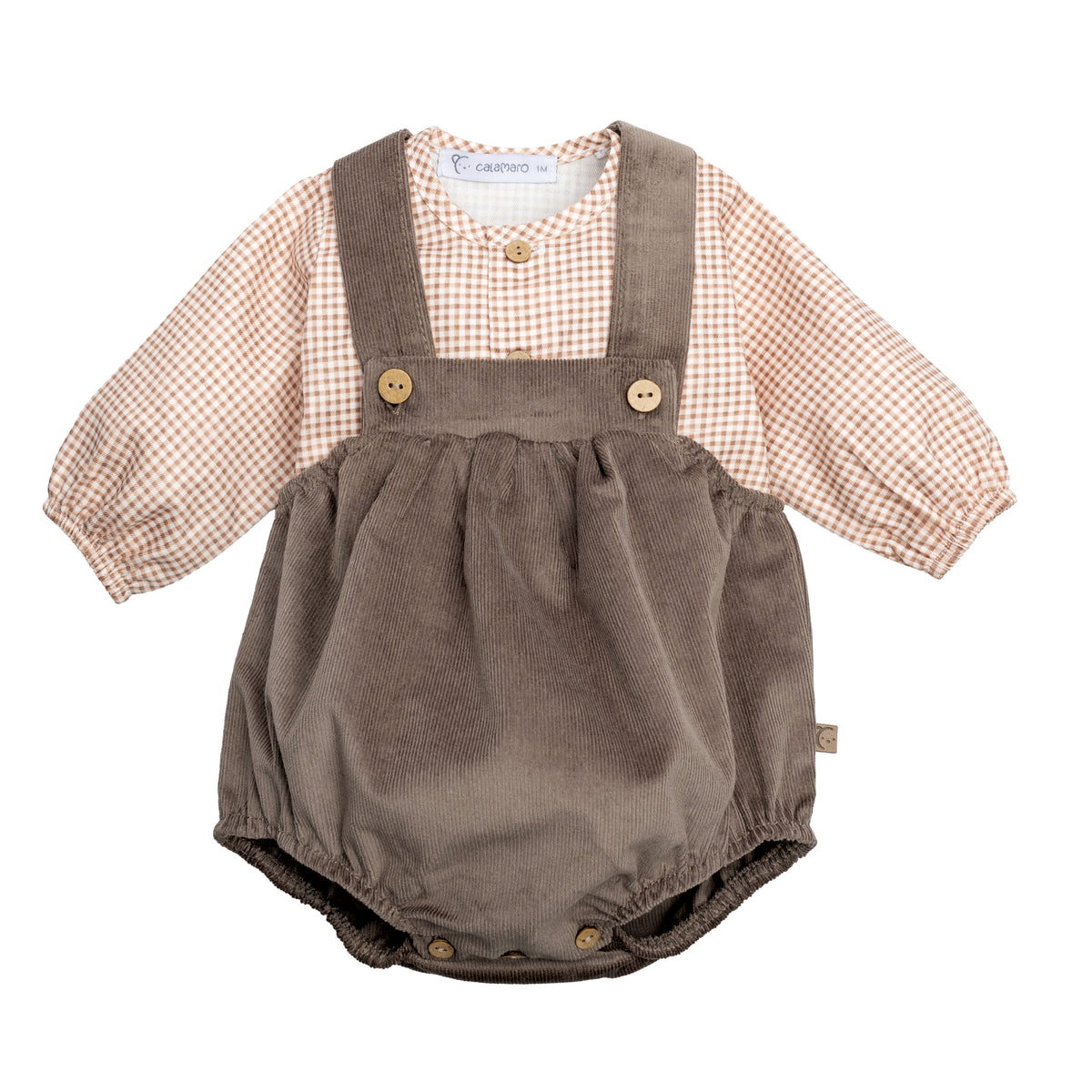 🤎 Conjunto peto de pana y blusa de cuadros – Familia Meis