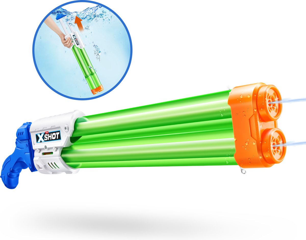Pistola De Agua X-shot Quad Stream Blaster Con Dos Cañones 13'5x59'6x5'7cm