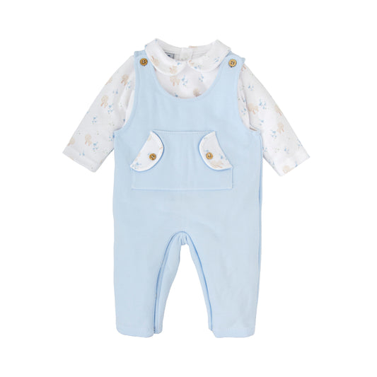 Conjunto niño Babidú familia Sendero – Peto y camisa celeste 1-24 meses