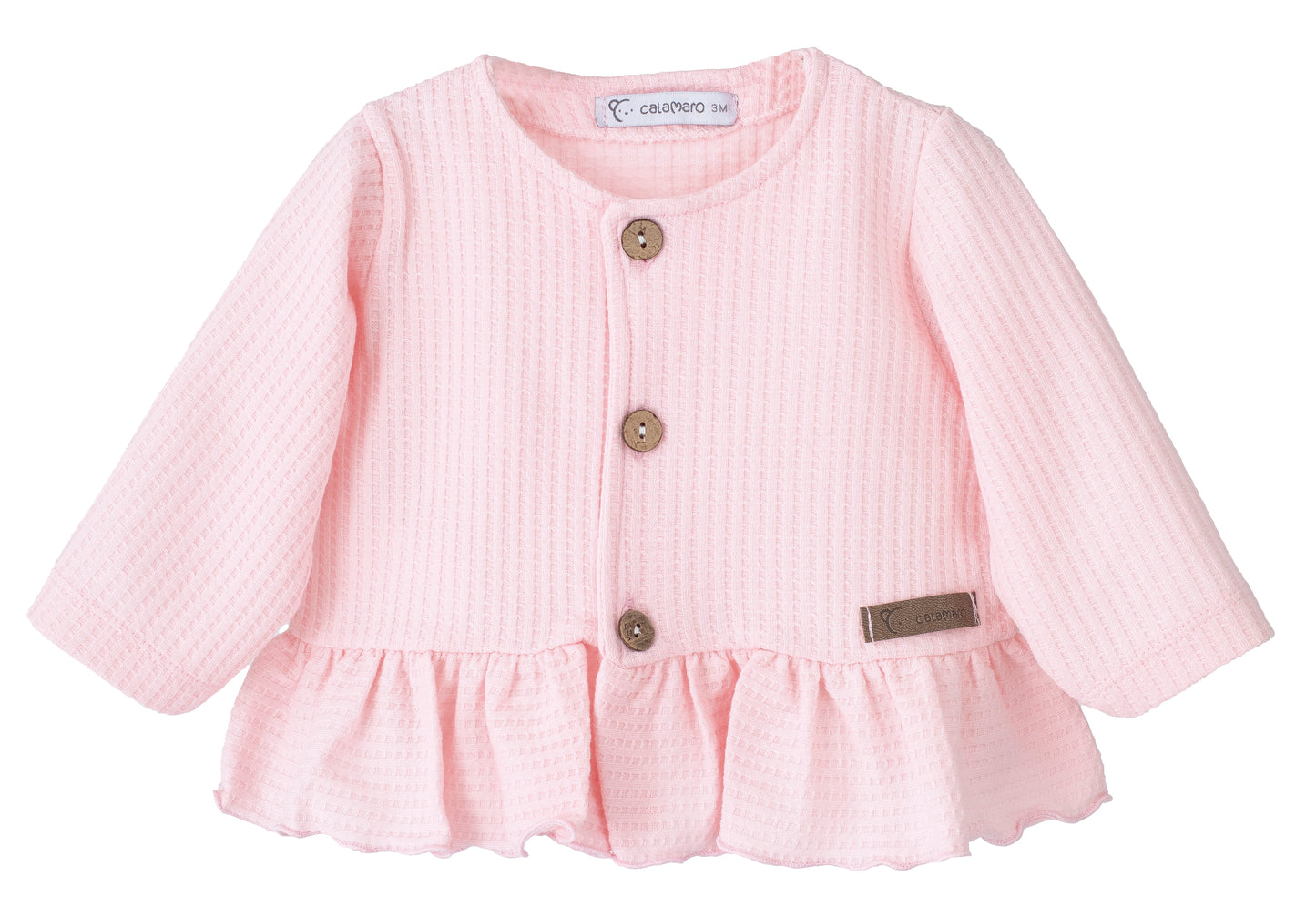 Chaqueta rodas volante rosa bebé Calamaro