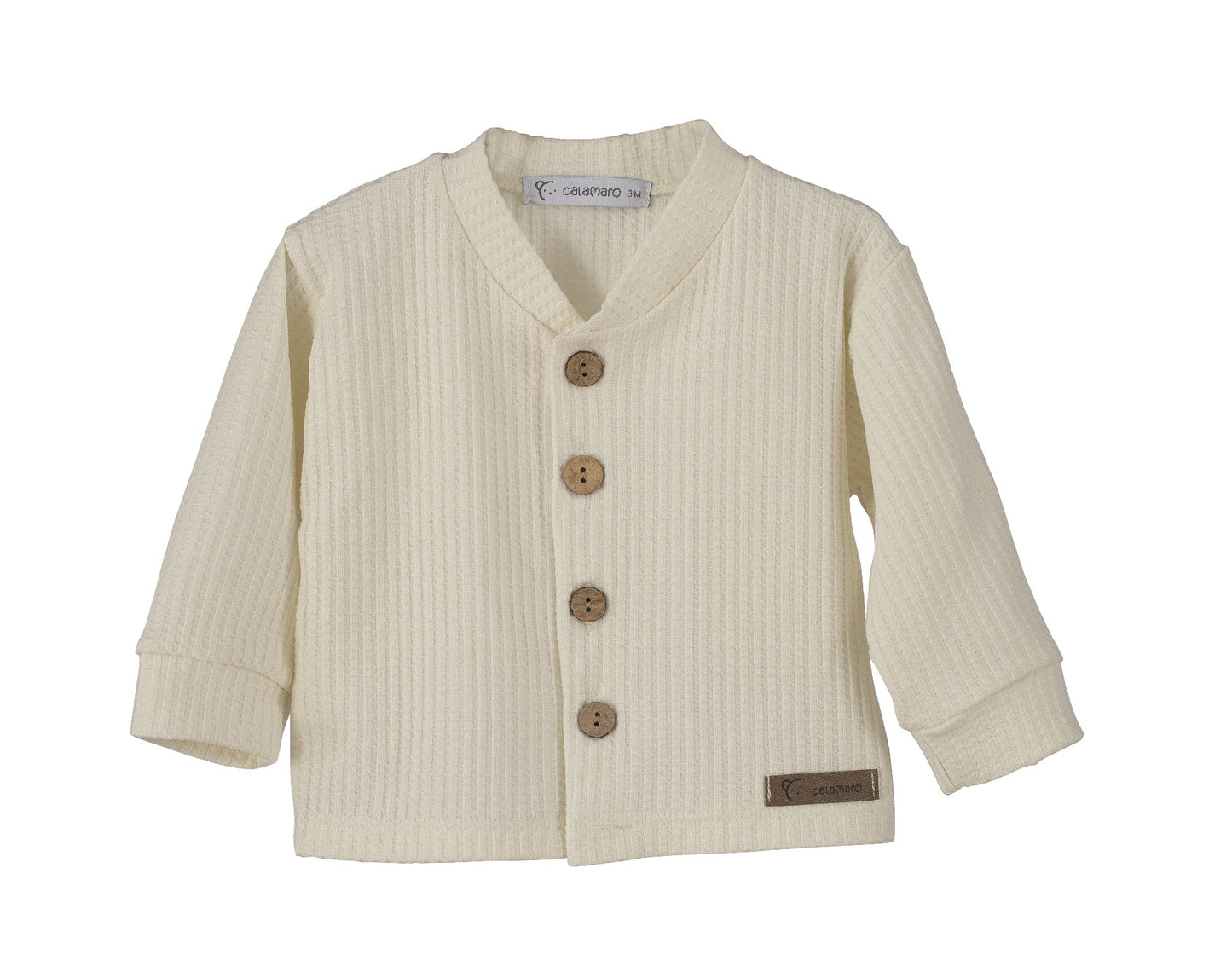 Chaqueta rodas crudo básica bebé Calamaro 3-36 meses