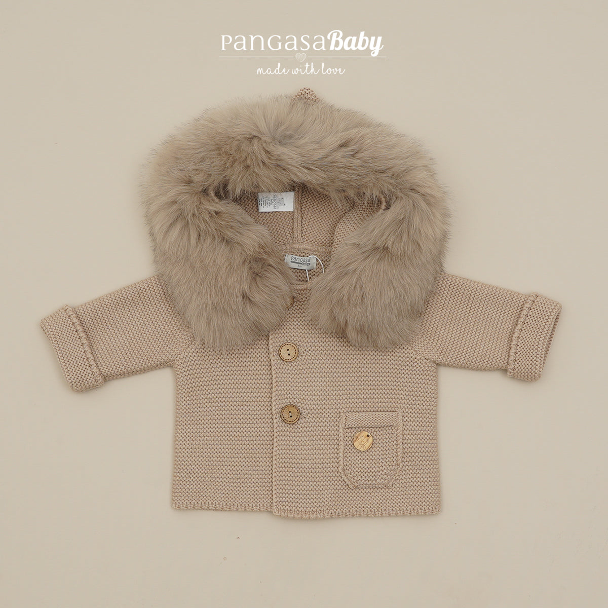 Trenka Luxury Pelo Arena Pangasa Baby 🤎 Abrigo suave y elegante para bebé