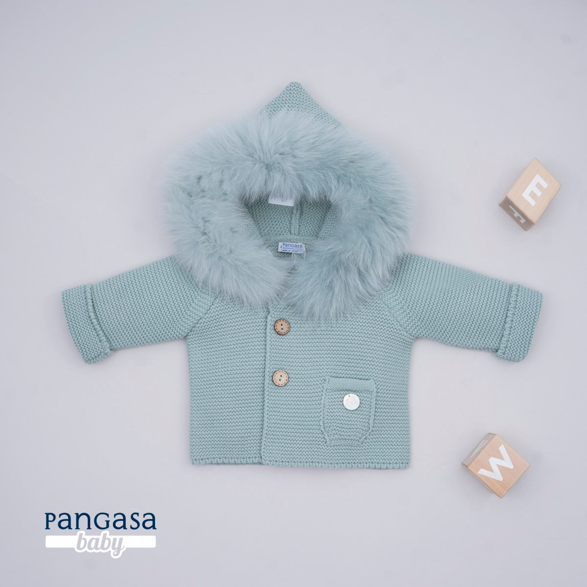 Trenka Luxury Pelo Verde Mint Pangasa Baby 💚 Abrigo elegante y suave para tu peque