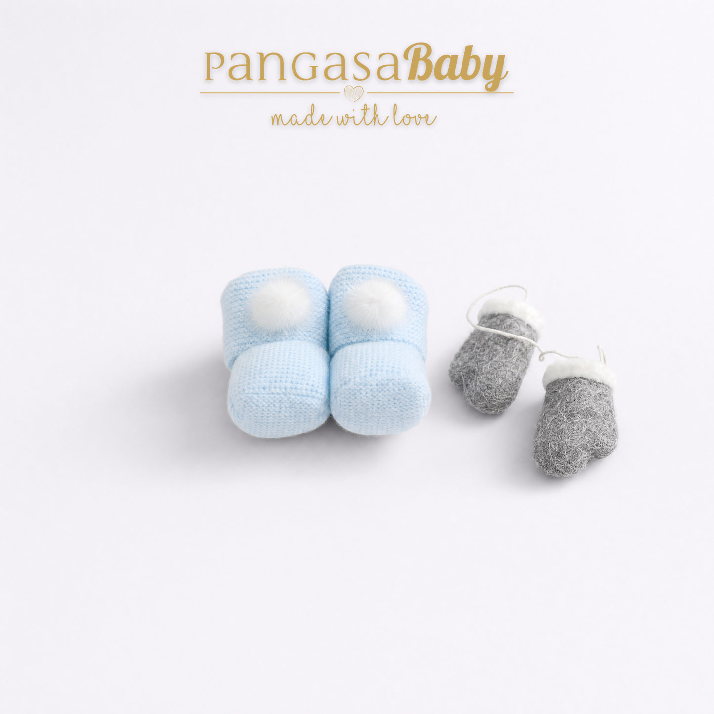 Botita Pompón Bebé Celeste bebe- Pangasa Baby