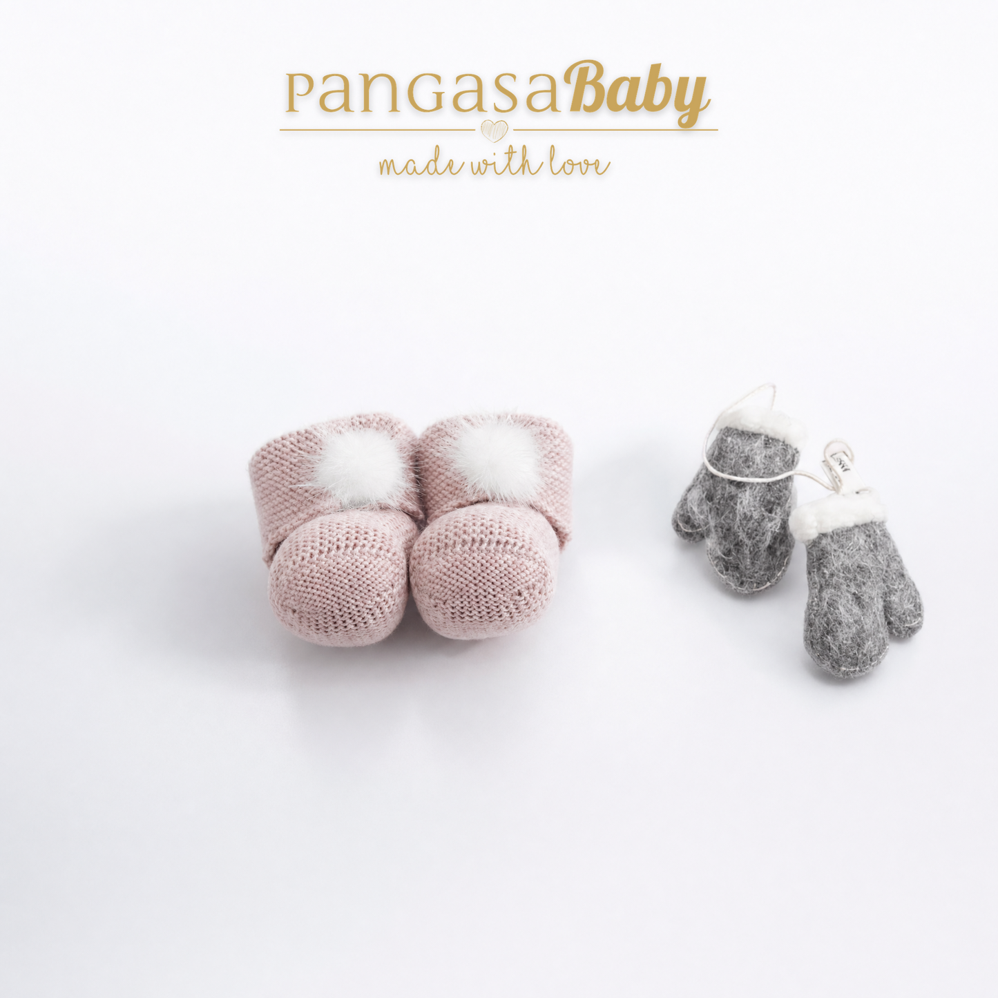 Botita Pompón Bebé rosa vintage - Pangasa Baby