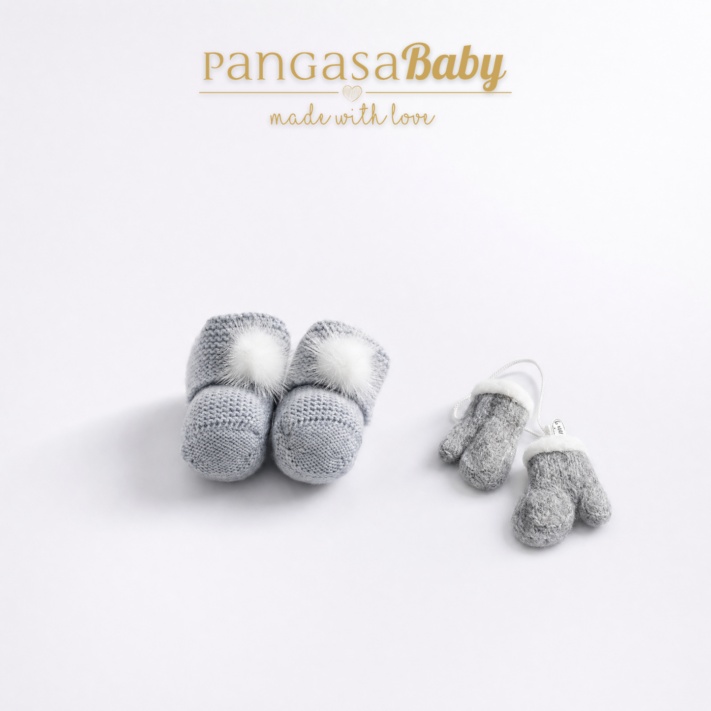 Botita Pompón Bebé gris - Pangasa Baby