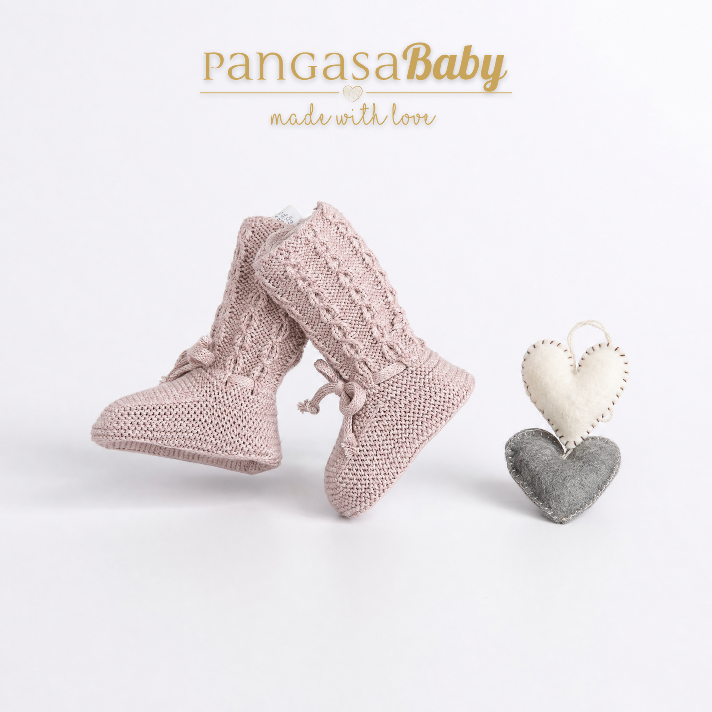 Botitas Altas Ochos rosa vintage - Pangasa Baby