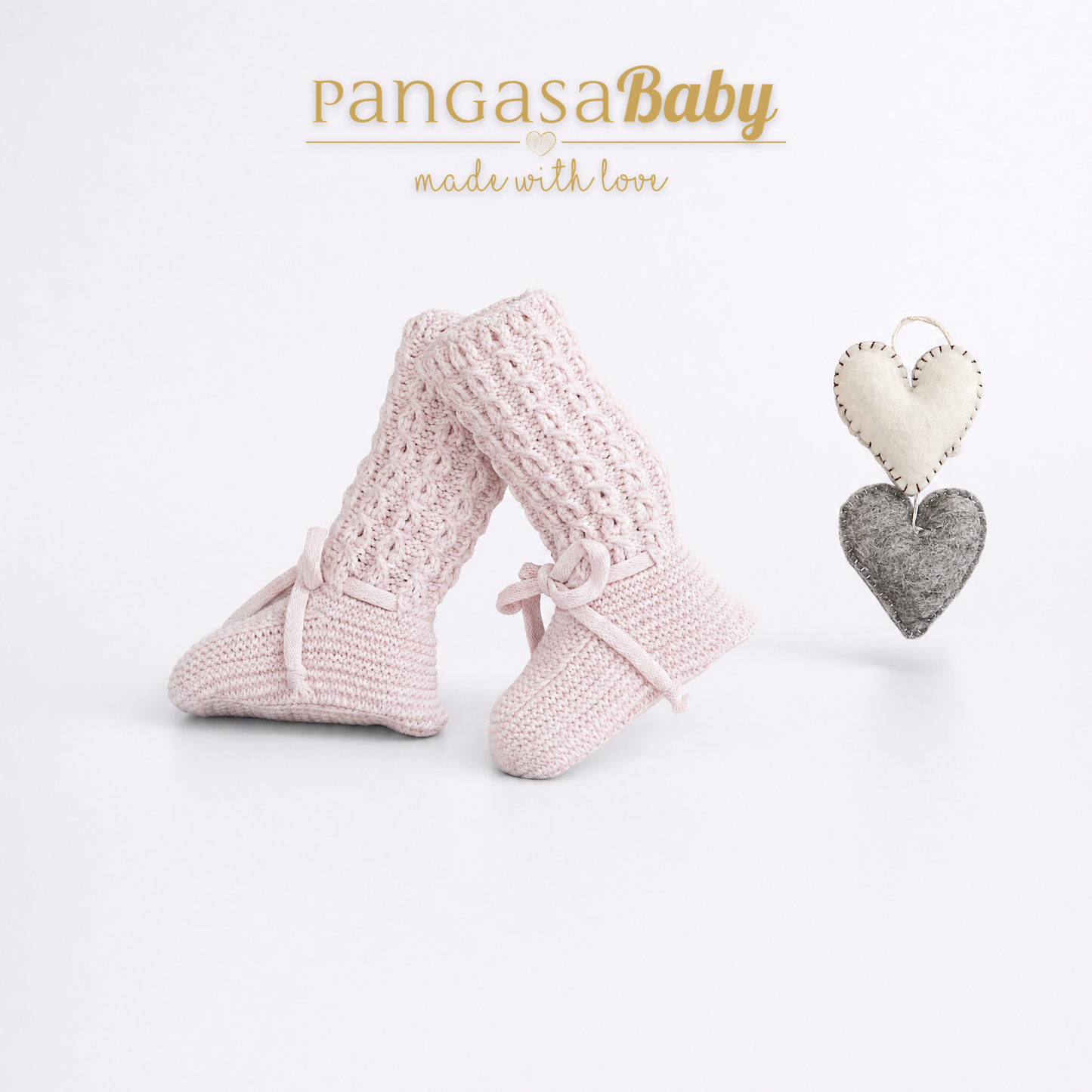 Botitas Altas Ochos rosa empolvado - Pangasa Baby