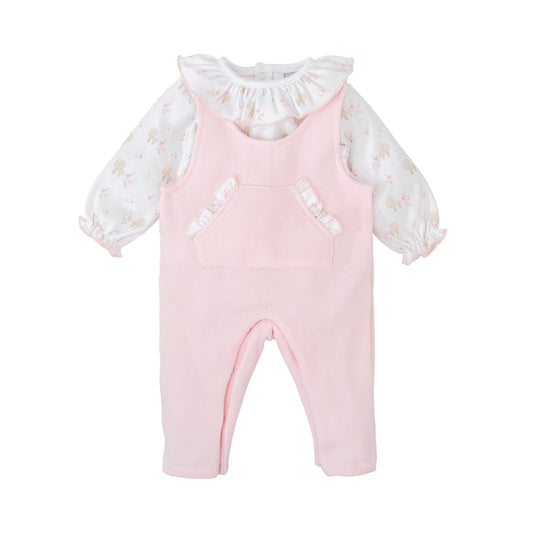 Conjunto niña Babidú familia Sendero – Camisa y peto rosa 1-36 meses