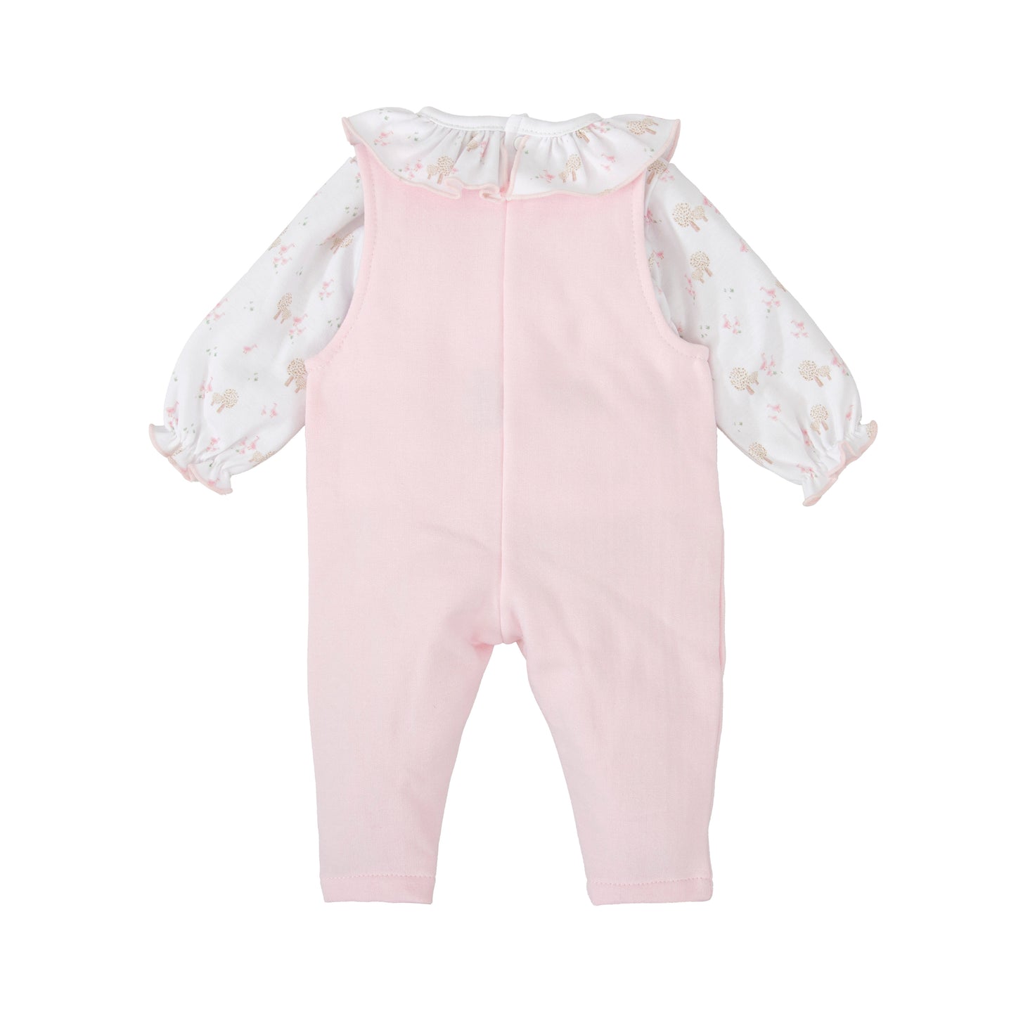 Conjunto niña Babidú familia Sendero – Camisa y peto rosa 1-36 meses