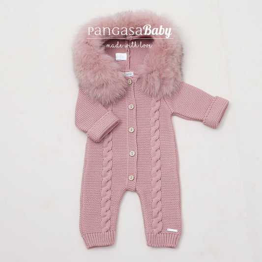 Buzo Bebé Ochos Color Rose con Capucha Desmontable 0-12 Meses | Pangasa
