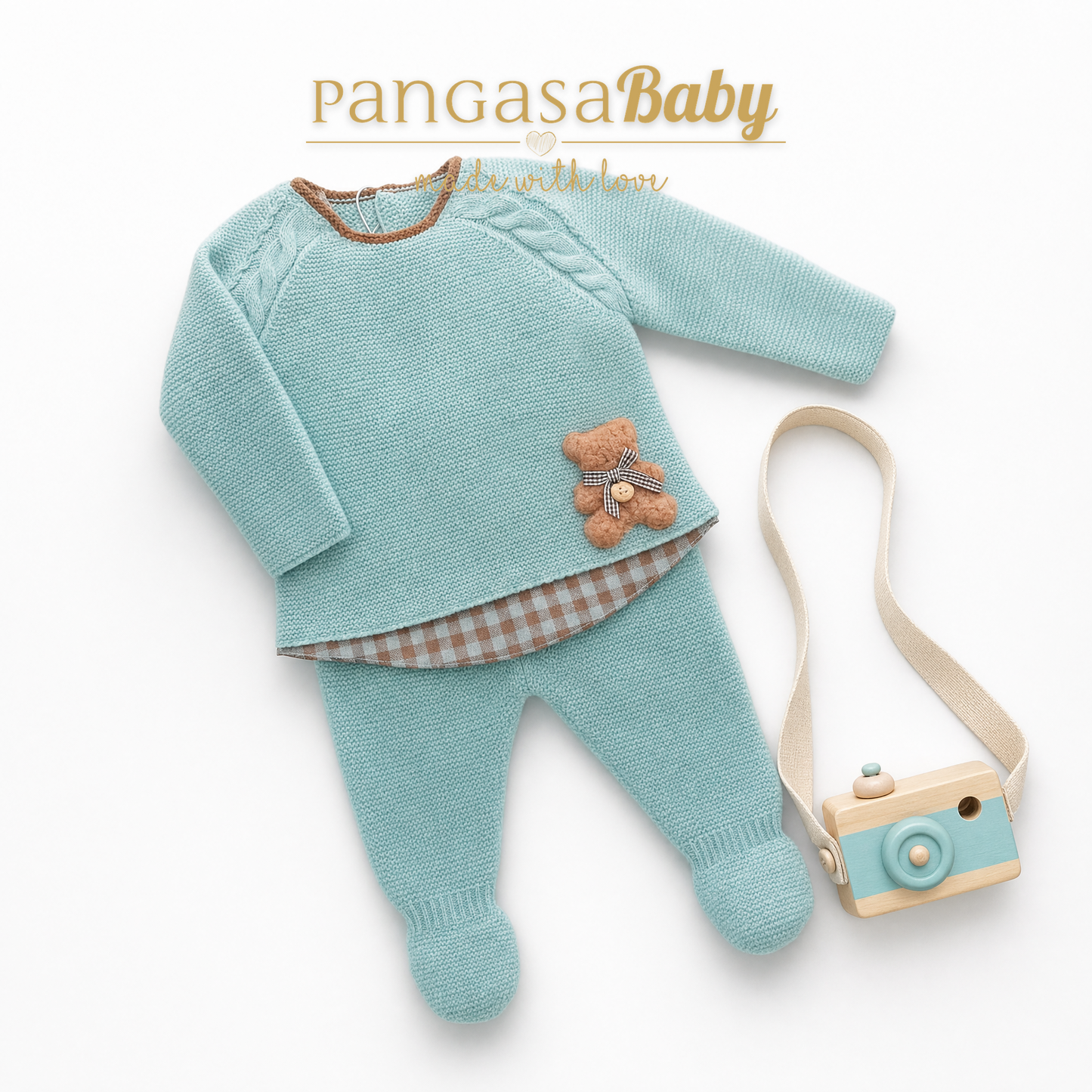 P.PUESTA VICHY MINT + GORRO POLAINA VERDE MINT 0-12 meses pangasa baby