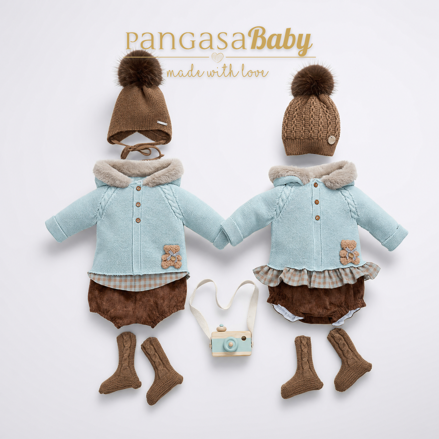 TRAJE 2P PANTALON PANA VICHY MINT 3-24 meses pangasa baby
