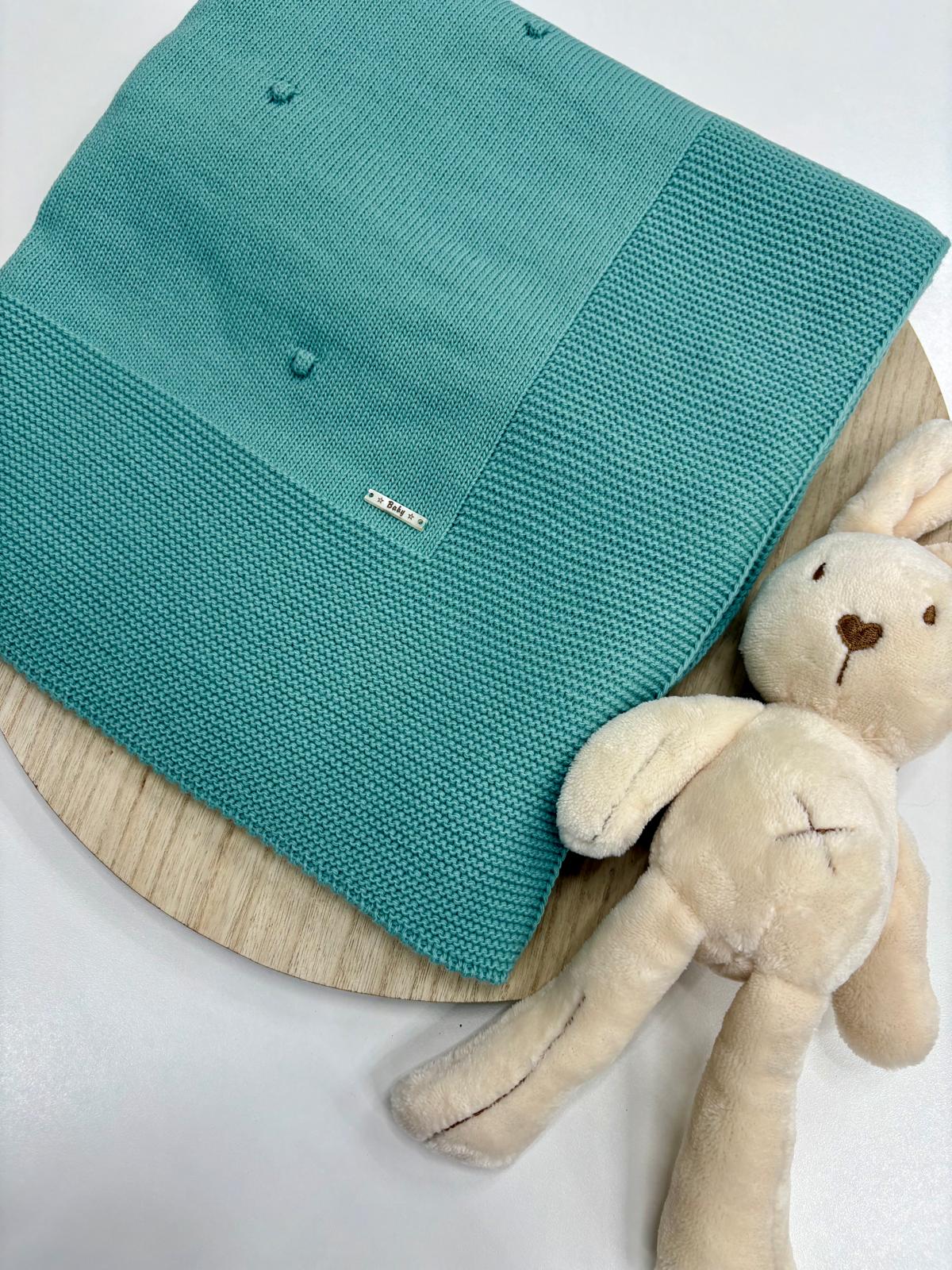 Toquilla Bebé Mint con Topos – Suave y Delicada