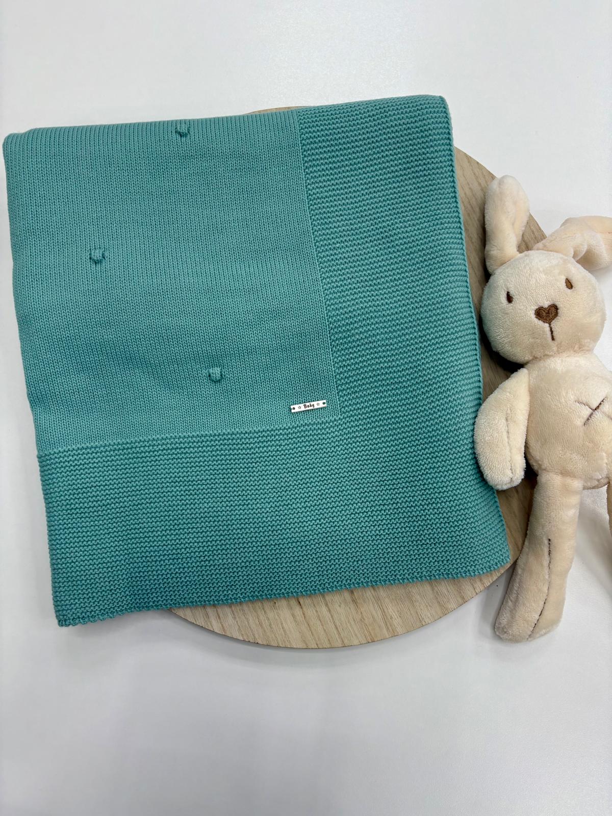 Toquilla Bebé Mint con Topos – Suave y Delicada