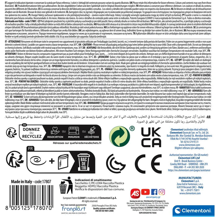 Clemmy Cubo Sensorial – Contenedor con 15 Bloques Blanditos 6-36m | Clementoni