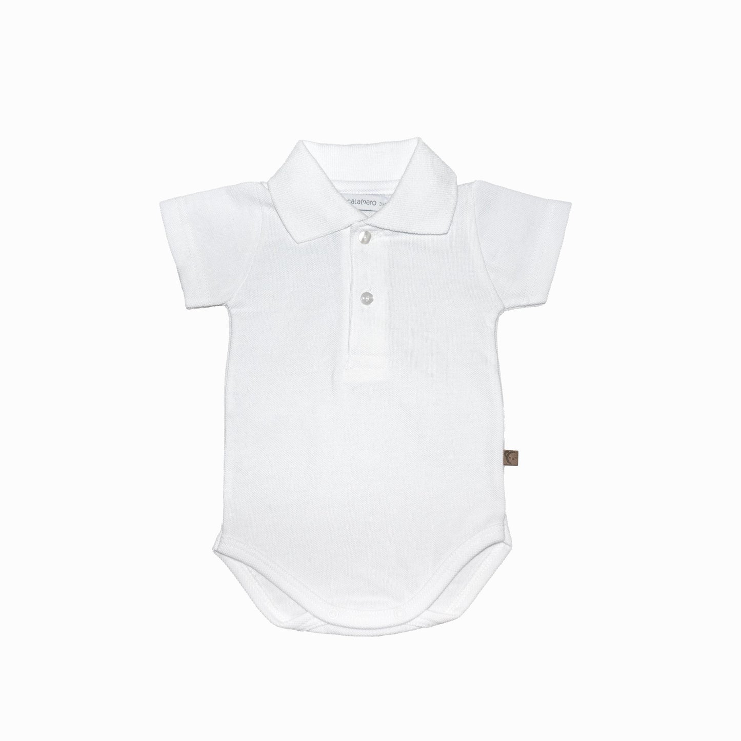 Body Polo manga corta blanco bebe Calamaro 3-36 meses