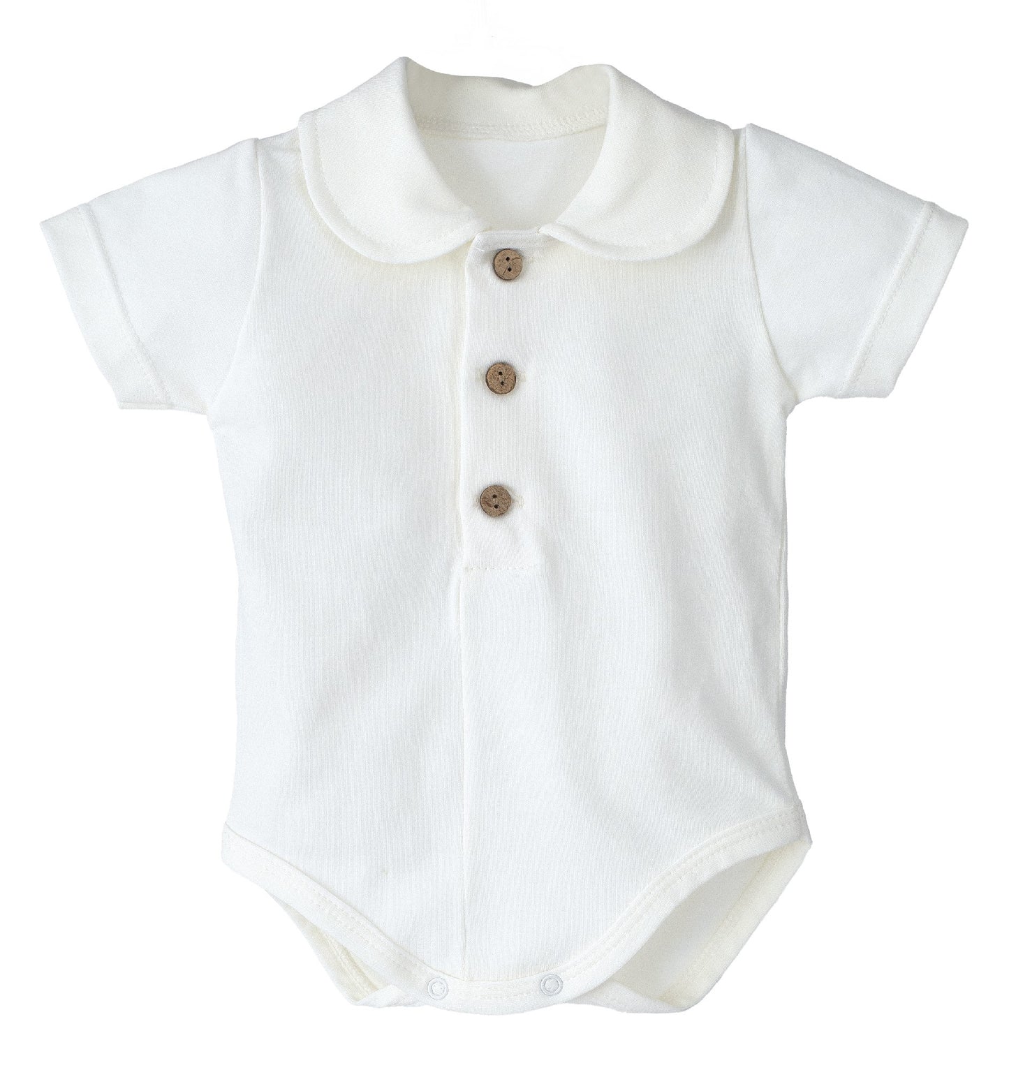 Body Bebé Cuello Redondo Tímor Elas Calamaro Blanco/Crudo | 1 a 36 Meses