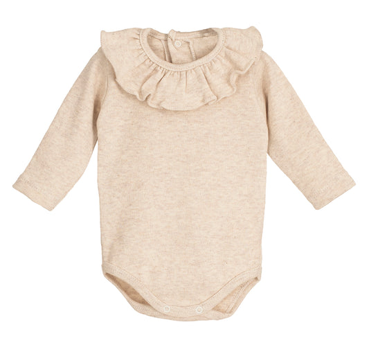 Body Titán Elas Calamaro – Cuello volante arena | Tallas 1-36 meses