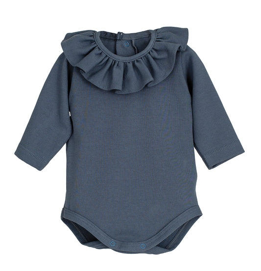 Body Titán Elas Calamaro – Cuello volante denim| Tallas 1-36 meses