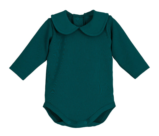 Body Lugo Elas Calamaro – Manga larga con cuello bebé verde | Tallas 1-36 meses