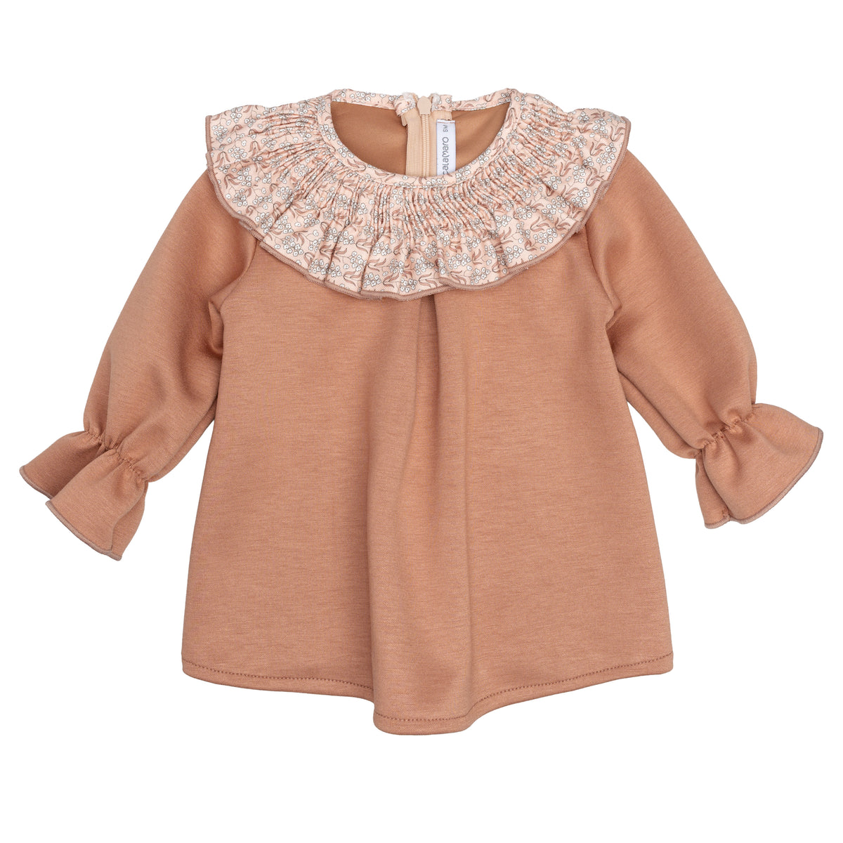 🤎 Vestido de punto con cuello floral – Familia Meis
