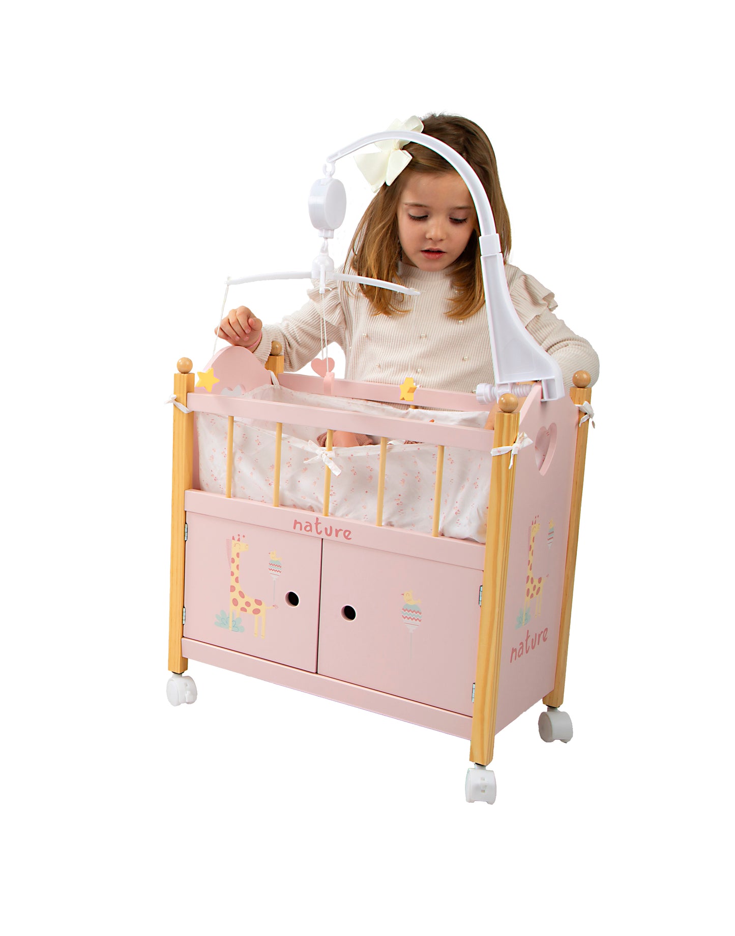 Cuna / Armario Nature de madera con carrusel – Colección Nature 🪵✨