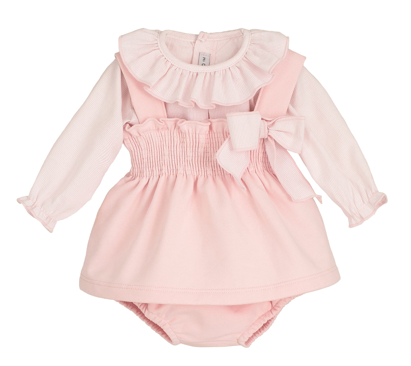 Jesusito 3 Piezas Lebeche Rosa Calamaro | Bebé Niña 1-36 Meses 100% Algodón