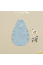Peto básico de punto bobo para bebé azul claro 100% algodón