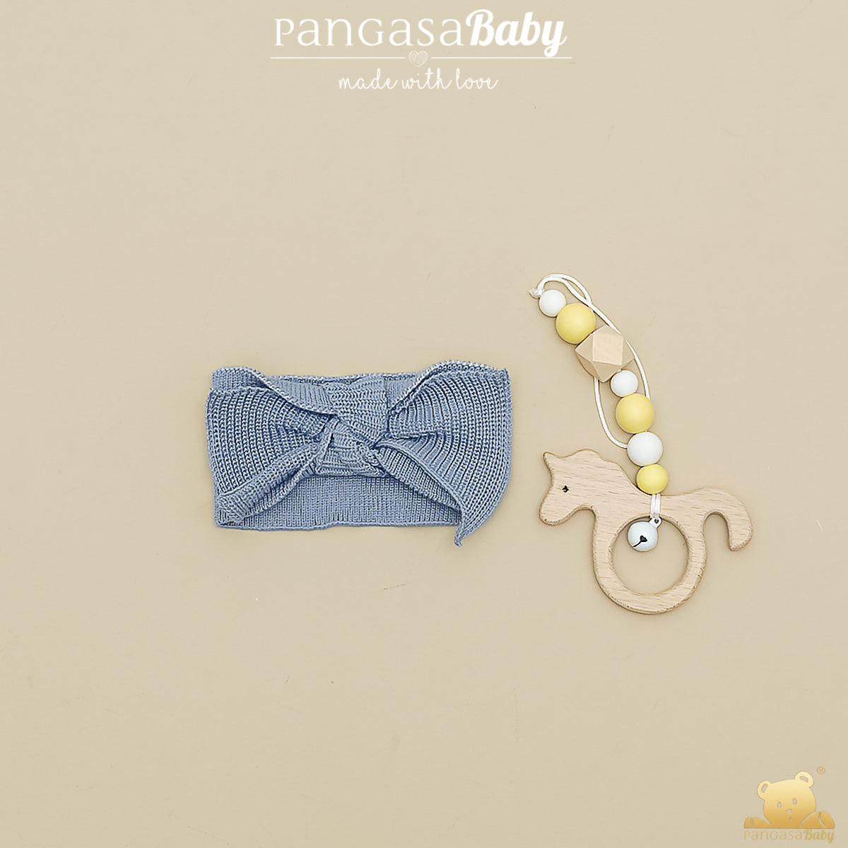 Diadema bruma Bebé de Punto con Lazo Pangasa 100% Algodón – Colección Verano