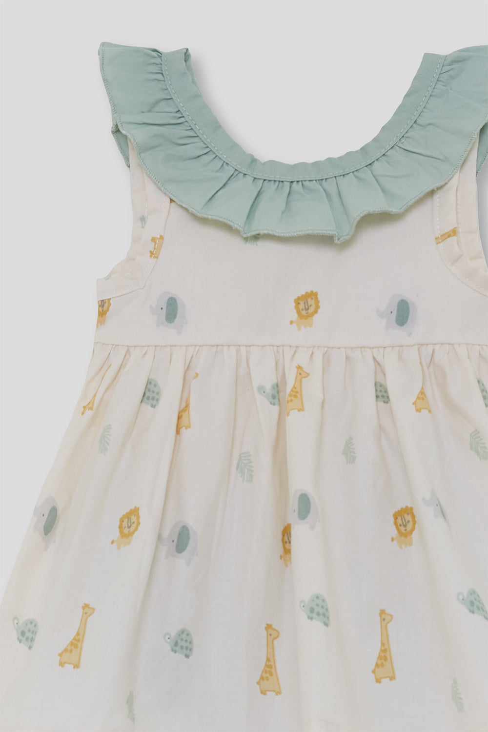 Vestido Niña Estampado Animales con Lazo Verde 3-8 Años – Street Monkey Verano