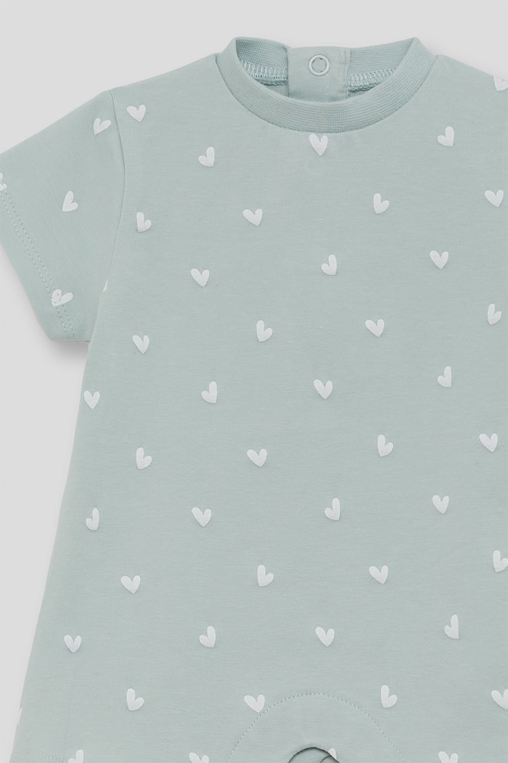 Pelele Bebé Verde Claro con Corazones 1-24 Meses – Street Monkey Verano
