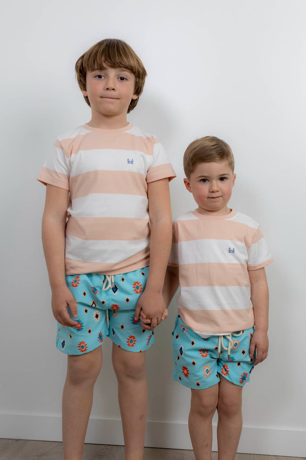 Camiseta rayas rosa y blanco para papá e hijo tallas Custi Mikelo tallas 4-14 y S-2Xl
