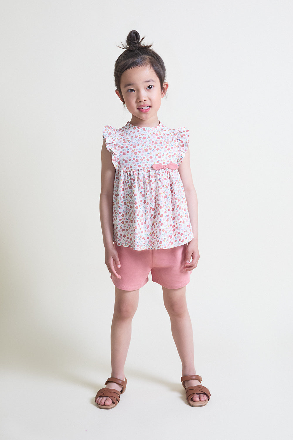 Conjunto Bebé Niña Floral Maquillaje con Lazo 3 Meses - 6 Años – Colección Verano