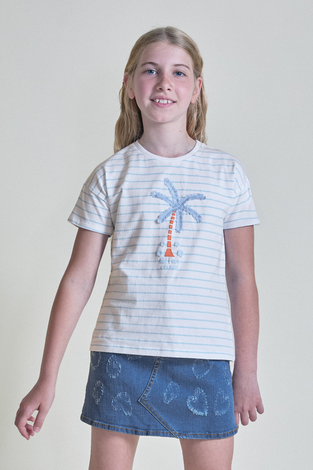 Camiseta infantil de rayas con bordado Street Monkey 2-16 años