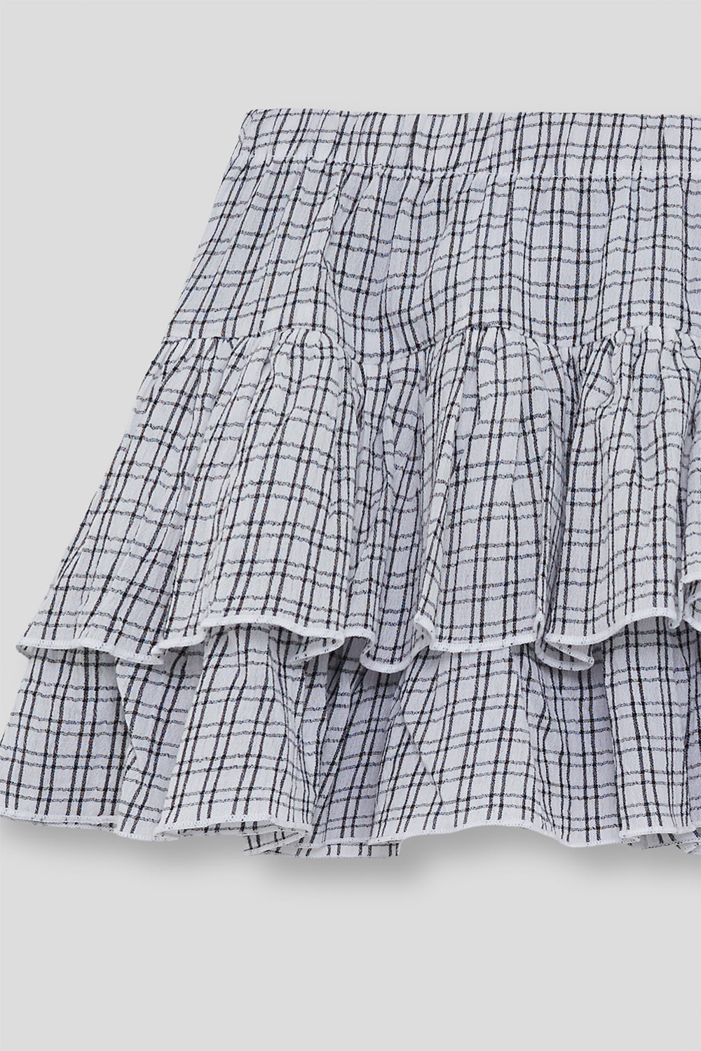 Falda Niña Cuadros Blanco y Negro con Volantes 2 a 16 Años – Colección Verano