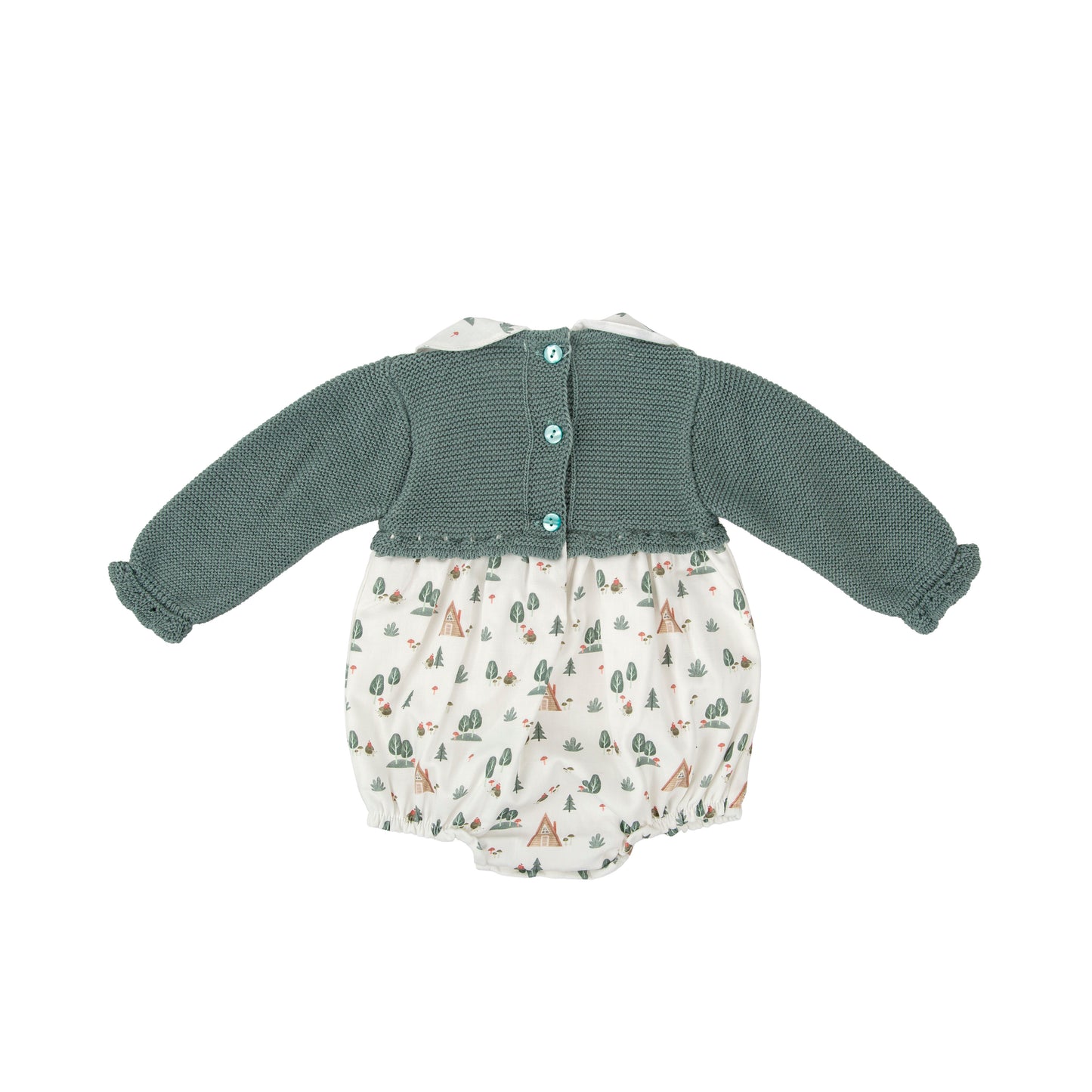 Pelele bombacho bebé niño Babidú Fiordo + capota – Punto y tela estampada | Tallas 1-24 meses