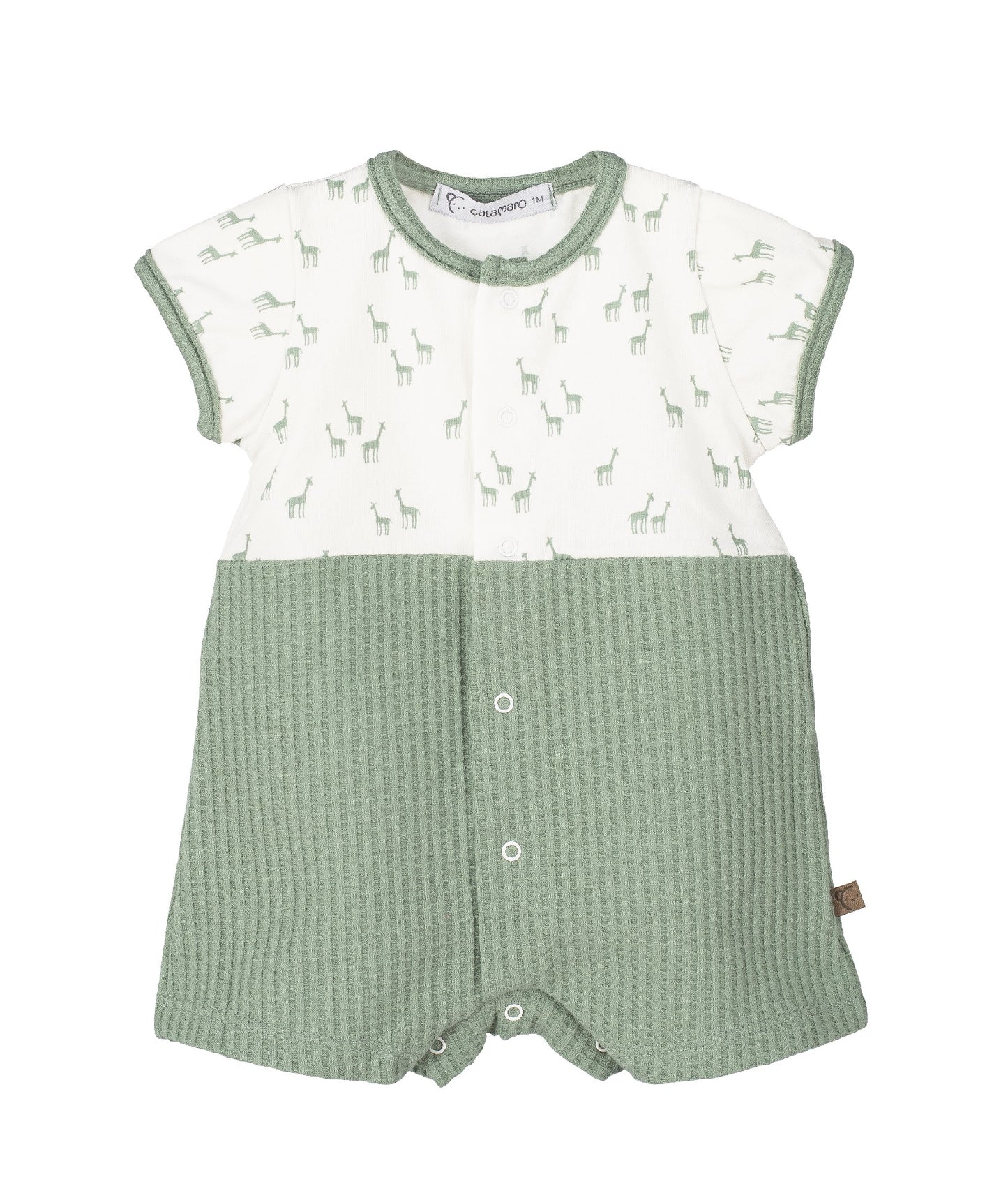 Pelele Pelitre Verde Calamaro | Niño 1-24 Meses Fresco y Elegante