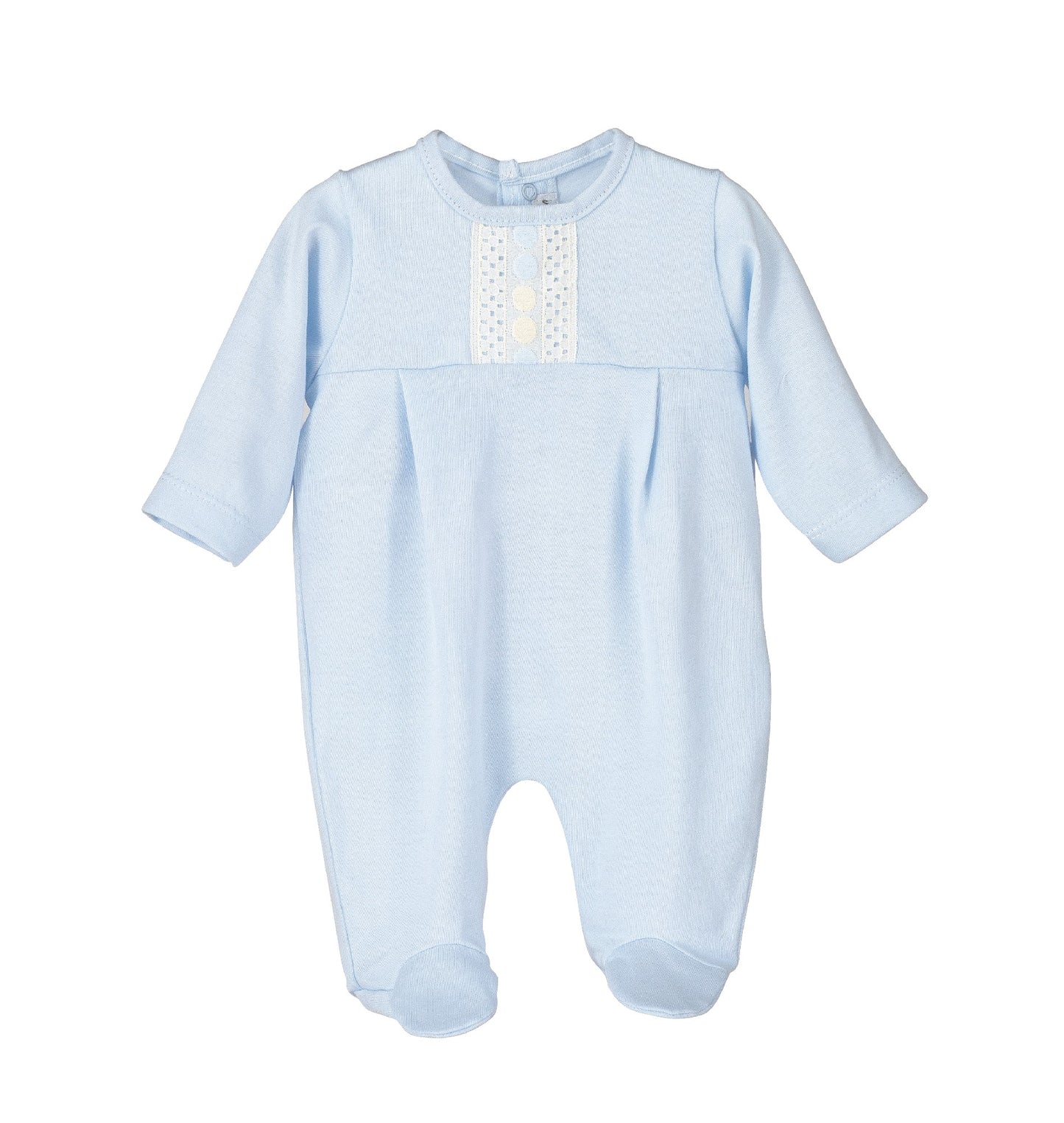 Conjunto primera puesta bebe Pelele Brede celeste