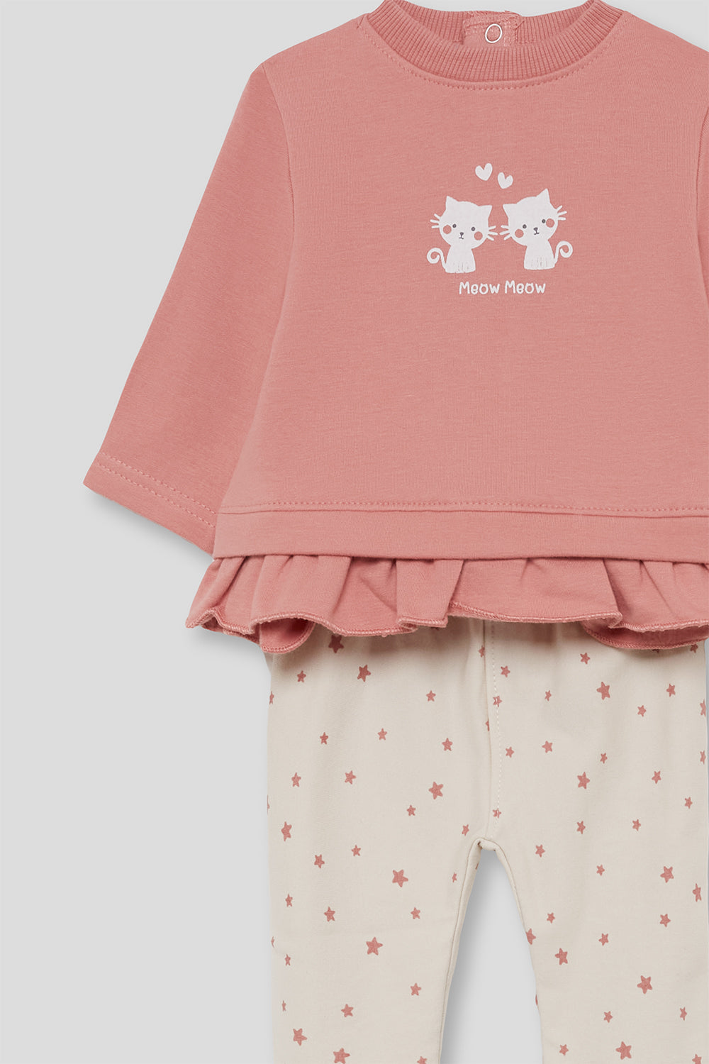 Conjunto de Algodón para Bebé Niña Rosa Estrellas Street Monkey | 1-24 Meses | Siju