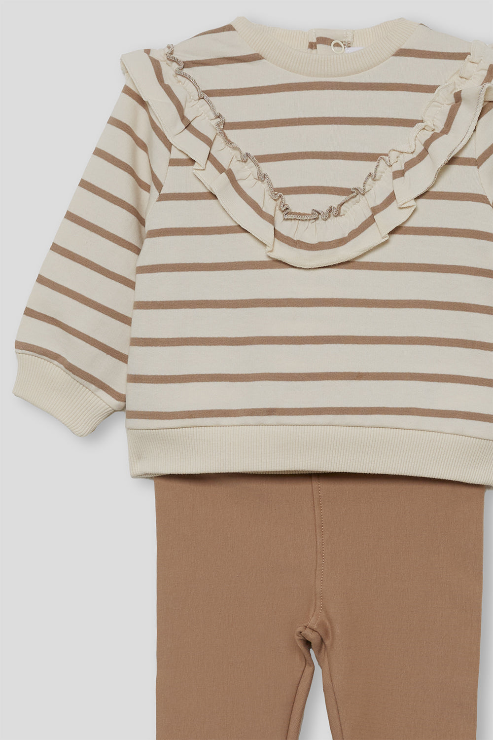 Conjunto Bebé Niña Sudadera Rayas con Volantes y Leggings | 363019