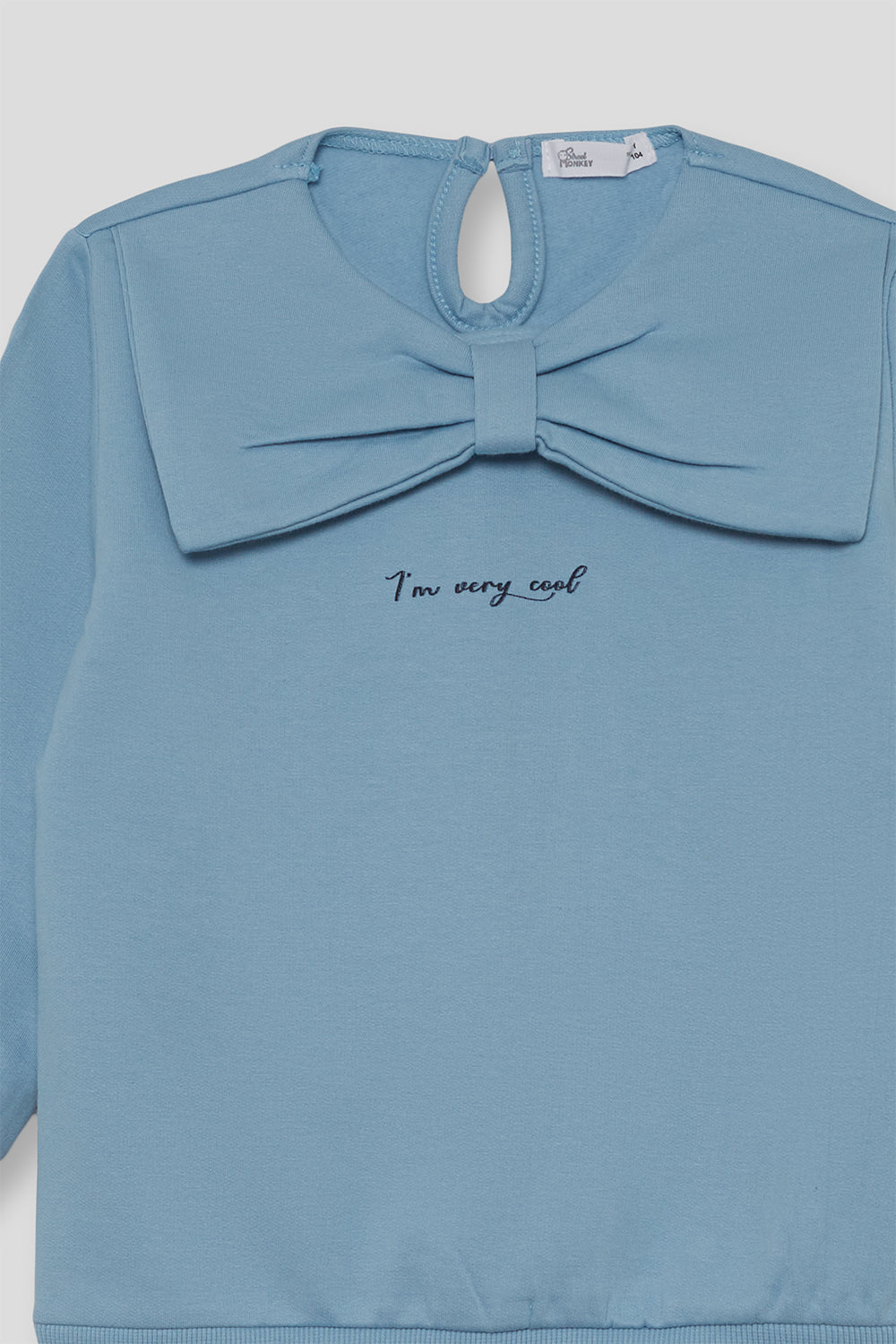 Sudadera Niña Azul Celeste con Gran Lazo “I’m Very Cool” 2-16 Años 366014 | Siju Moda Infantil