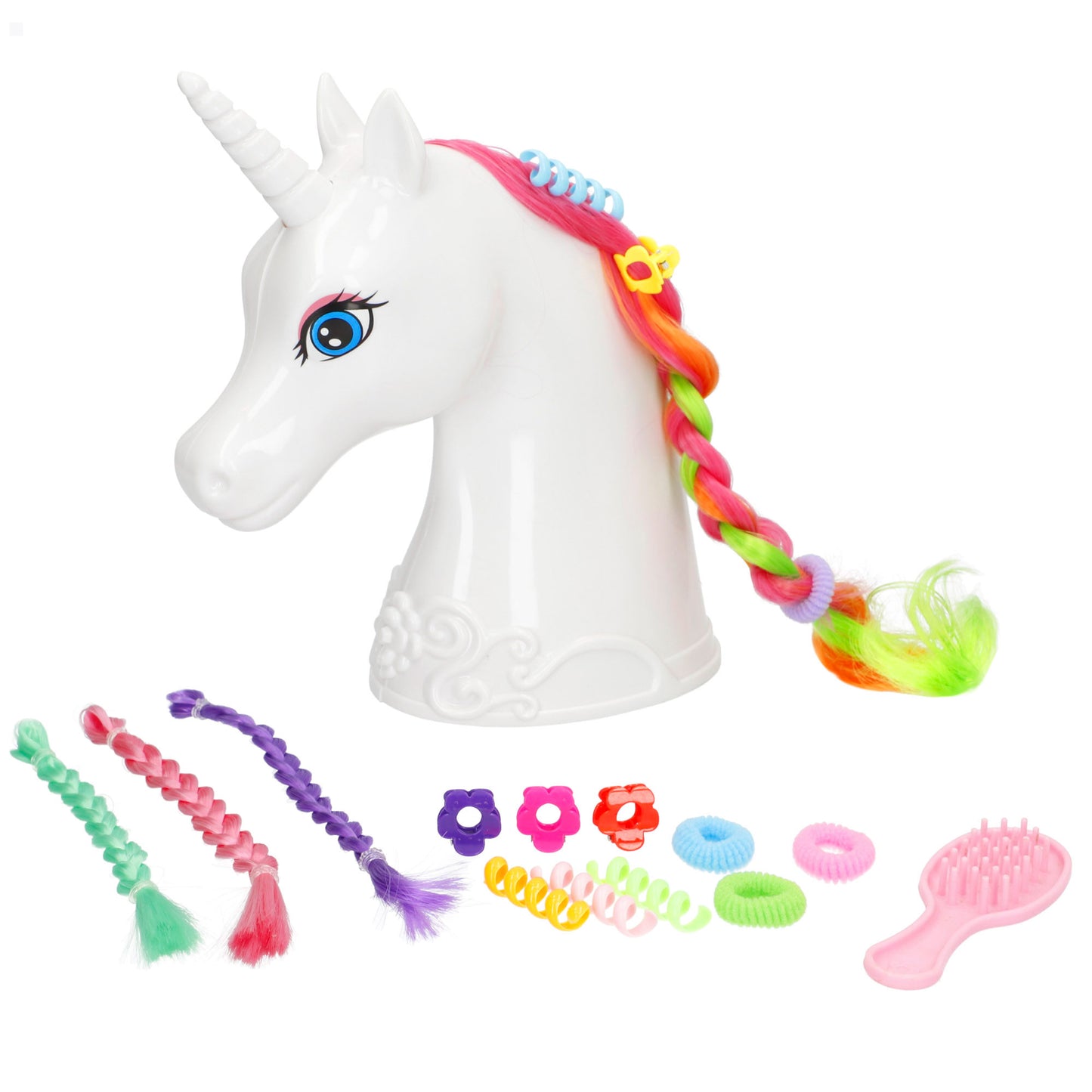 Busto Unicornio 22 cm con Accesorios de Peinado (+3 Años)