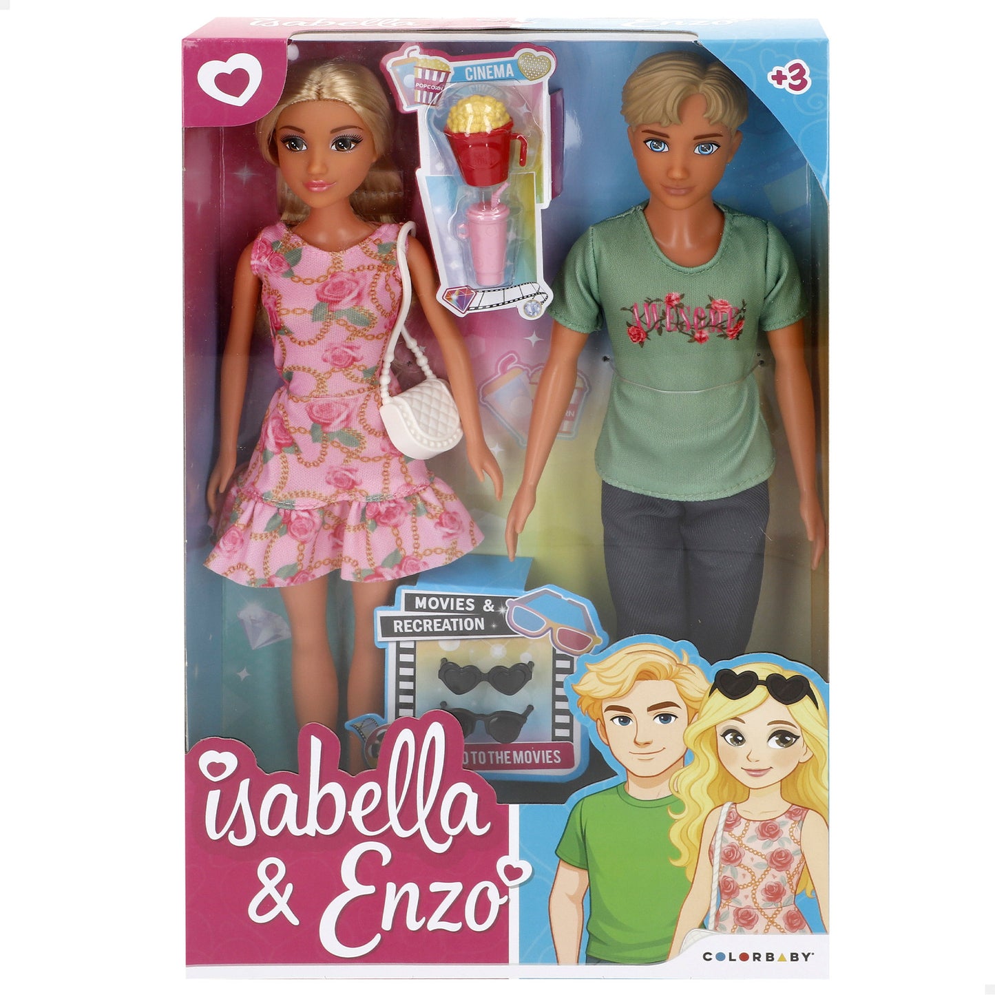 Pack 2 Muñecos 30 cm Summer Travel-Isabella & Enzo