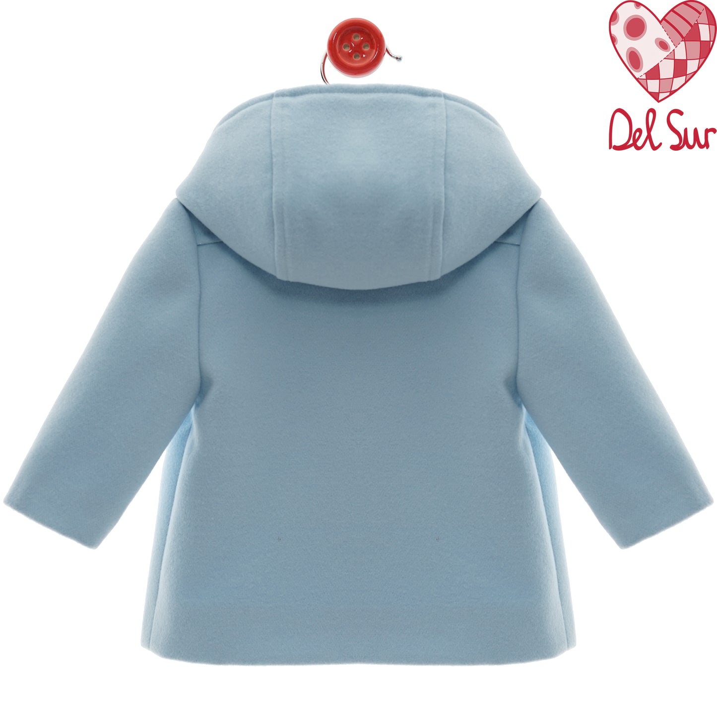Trenka celeste paño con capucha forrada | Del Sur niño 6-48 meses 💙
