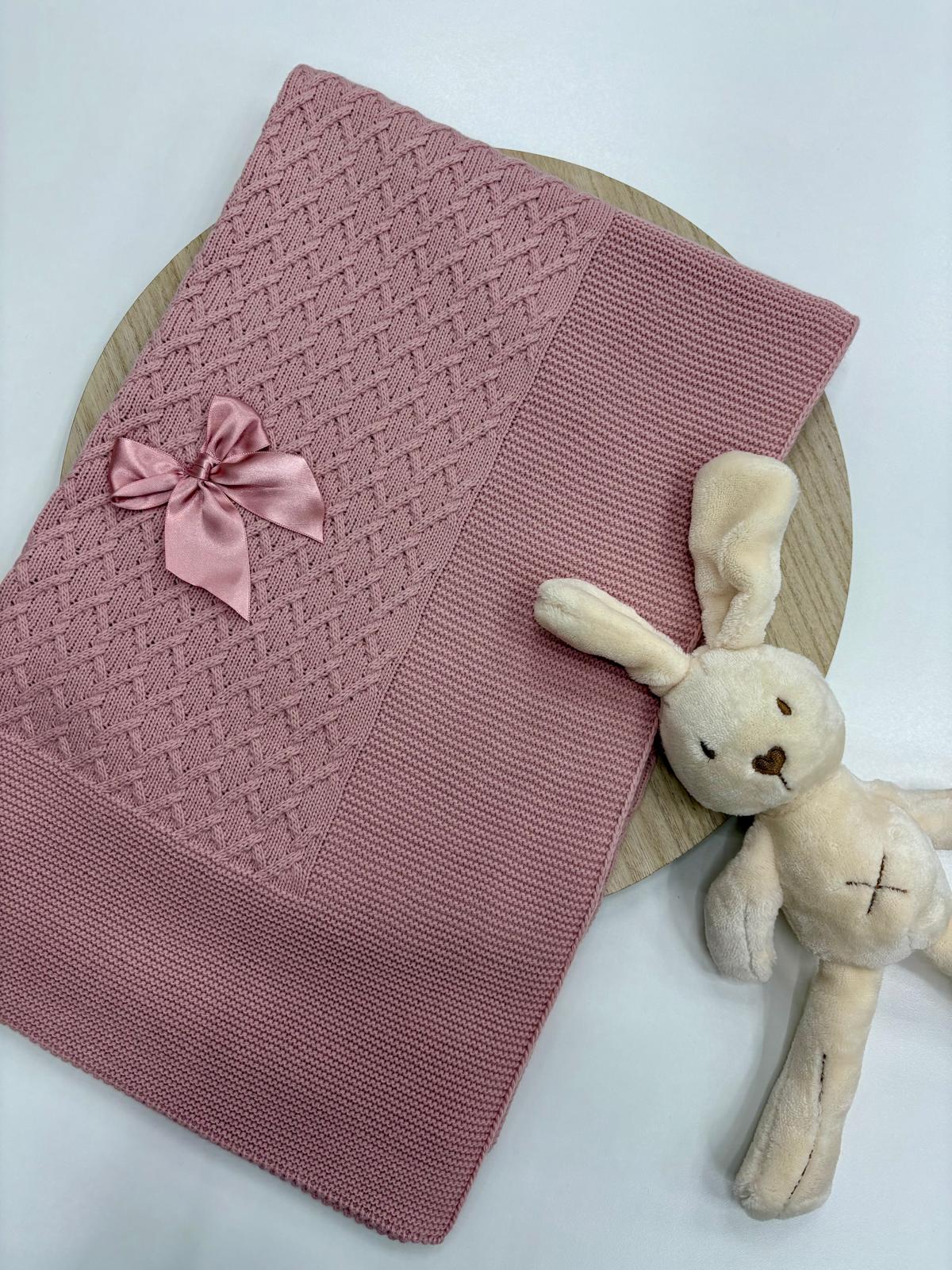 Toquilla Bebé Topo con Lazo – Suave y Toquillas Bebé con Lazo – Colores Topo, Crudo, Gris, Rosa Palo, Rosa Bebé y Lila