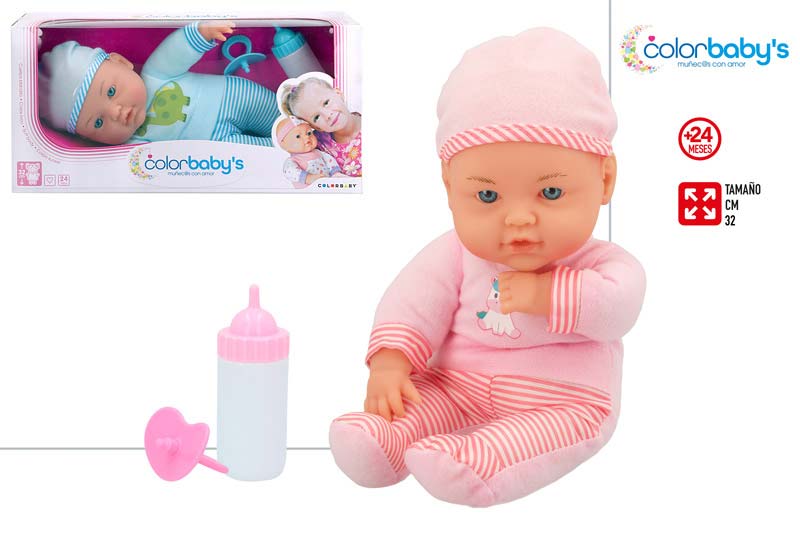 COLORBABY'S-BEBE BLANDITO 32 CM C/BIBERON +24M-2/S